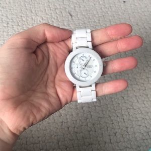 Fossil white watch with pearl face!
